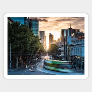 Melbourne Tram at Sunset Sticker